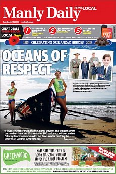 Manly Daily - April 25th 2015